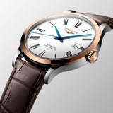 Longines Record Automatic Stainless Steel 18K Gold Watch for Men - L2.821.5.11.2 Authentic Buy Shop Now