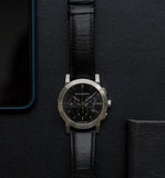 Burberry The City Chronograph Black Dial Black Leather Strap Watch for Men - BU9356 Authentic Buy Shop Now
