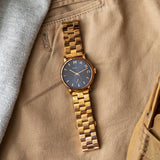 Marc Jacobs Baker Blue Dial Rose Gold Steel Strap Watch for Women - MBM3330 Authentic Buy Shop Now