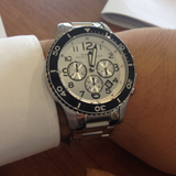 Marc Jacobs Rock Chronograph White Dial Silver Steel Strap Watch for Men - MBM5027 Authentic Buy Shop Now