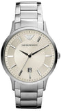 Emporio Armani Classic Quartz White Dial Silver Steel Strap Watch For Men - AR2430 Authentic Buy Shop Now