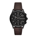 Emporio Armani Paolo Chronograph Black Dial Brown Leather Strap Watch For Men - AR11549 Authentic Buy Shop Now