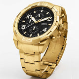 Fossil Bronson Chronograph Black Dial Gold Steel Strap Watch for Men - FS5877 Authentic Buy Shop Now