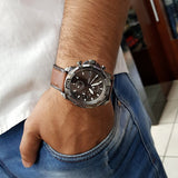 Fossil Bronson Chronograph Grey Dial Brown Leather Strap Watch for Men - FS5855 Authentic Buy Shop Now