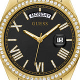Guess Luna Diamonds Black Dial Gold Steel Strap Watch for Women - GW0307L2 Authentic Buy Shop Now