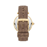 Michael Kors Parker Three Hand Gold Dial Brown Leather Strap Watch For Women - MK2973 Authentic Buy Shop Now