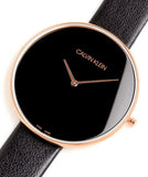 Calvin Klein Full Moon Black Dial Black Leather Strap Watch for Women - K8Y236C1 Authentic Buy Shop Now