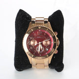 Marc Jacobs Rock Chronograph Mother of Pearl Red Dial Rose Gold Steel Strap Unisex Watch - MBM3251 Authentic Buy Shop Now