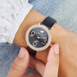 Swarovski Crystal Frost Black Dial Black Leather Strap Watch for Women - 5484058 Authentic Buy Shop Now