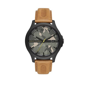 Armani Exchange Hampton Chronograph Green Dial Brown Leather Strap Watch For Men - AX2412 Authentic Buy Shop Now