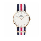 Daniel Wellington Classic Canterbury White Dial Two Tone Nylon Strap Watch For Men - DW00100002 Authentic Buy Shop Now