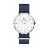 Daniel Wellington Classic Bayswater White Dial Blue NATO Strap Watch For Men - DW00100276 Authentic Buy Shop Now