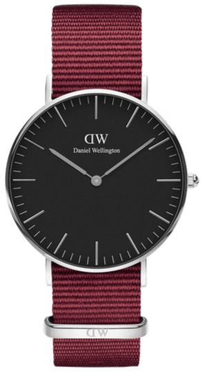 Daniel Wellington Classic Roselyn Black Dial Maroon Nylon Strap Watch For Women - DW00100274 Authentic Buy Shop Now