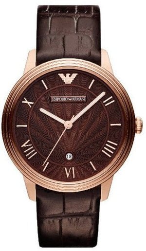 Emporio Armani Classic Quartz Brown Dial Brown Leather Strap Watch For Men - AR1613 Authentic Buy Shop Now