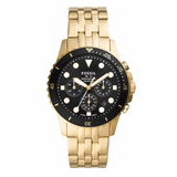 Fossil FB-01 Chronograph Black Dial Gold Steel Strap Watch for Men - FS5836 Authentic Buy Shop Now