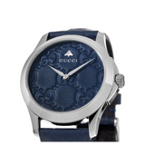 Gucci G Timeless Quartz Blue Dial Blue Leather Strap Watch For Men - YA1264032 Authentic Buy Shop Now