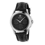 Gucci G Timeless Quartz Black Dial Black Leather Strap Watch For Men - YA1264031 Authentic Buy Shop Now