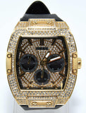 Guess Phoenix Multifunction Crystals Gold Dial Black Silicone Strap Watch For Men - GW0048G2 Authentic Buy Shop Now