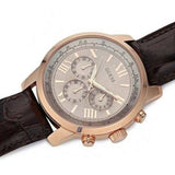 Guess Horizon Quartz Champagne Dial Brown Leather Strap Watch For Women - W0380G4 Authentic Buy Shop Now