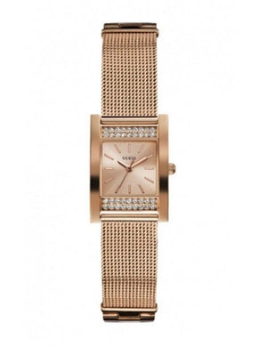 Guess Nouveau Diamonds Rose Gold Dial Rose Gold Mesh Bracelet Watch for Women - W0127L3 Authentic Buy Shop Now