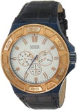 Guess Force Multi Function White Dial Blue Leather Strap Watch For Men - W0674G7 Authentic Buy Shop Now