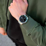 Maserati SFIDA Chronograph Black Dial Silver Steel Strap Watch For Men - R8853140005 Authentic Buy Shop Now