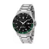 Maserati SFIDA Chronograph Black Dial Silver Steel Strap Watch For Men - R8853140005 Authentic Buy Shop Now