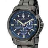 Maserati Successo Chronograph Blue Dial Black Steel Strap Watch For Men - R8873621005 Authentic Buy Shop Now