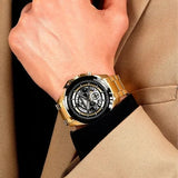 Maserati Traguardo Skeleton Black Dial Gold Steel Strap Watch For Men - R8873612058 Authentic Buy Shop Now