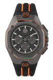 Philipp Plein Hyper Sport Chronograph Black Dial Two Tone Silicone Strap Watch for Men - PWTBA0523