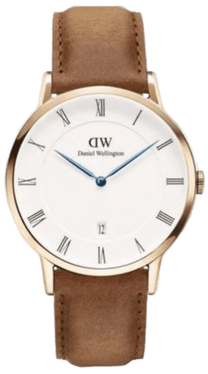 Daniel Wellington Dapper Durham White Dial Brown Leather Strap Watch For Men - DW00100115 Authentic Buy Shop Now