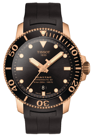 Tissot Seastar 1000 Powermatic 80 Black Dial Black Rubber Strap Watch for Men - T120.407.37.051.01 Authentic Buy Shop Now