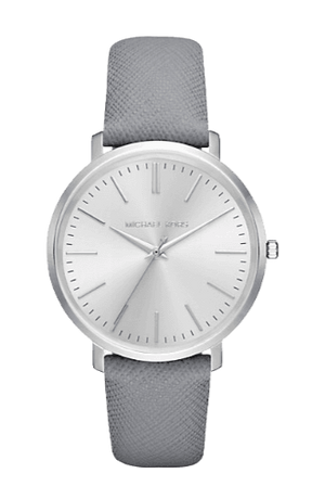 Michael Kors Jaryn Quartz Silver Dial Grey Leather Strap Watch For Women - MK2470 Authentic Buy Shop Now