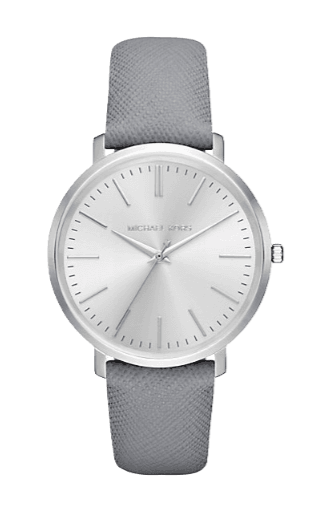 Michael Kors Jaryn Quartz Silver Dial Grey Leather Strap Watch For Women - MK2470 Authentic Buy Shop Now