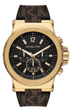 Michael Kors Dylan Chronograph Black Dial Brown Rubber Strap Watch For Men - MK8904 Authentic Buy Shop Now