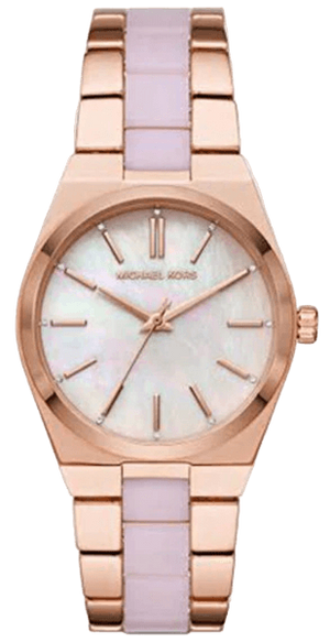 Michael Kors Channing Quartz Mother of Pearl Pink Dial Two Tone Steel Strap Watch For Women - MK6652 Authentic Buy Shop Now