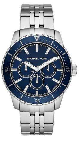 Michael Kors Cunningham Multifunction Blue Dial Silver Steel Strap Watch For Men - MK7153 Authentic Buy Shop Now