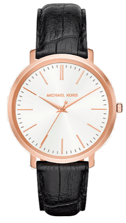 Michael Kors Jaryn Quartz White Dial Black Leather Strap Watch For Women - MK2472 Authentic Buy Shop Now