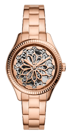 Fossil Rye Automatic Skeleton Rose Gold Dial Rose Gold Steel Strap Watch for Women - BQ3754 Authentic Buy Shop Now