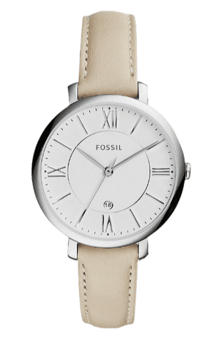 Fossil Jacqueline White Dial Beige Leather Strap Watch for Women - ES3793 Authentic Buy Shop Now