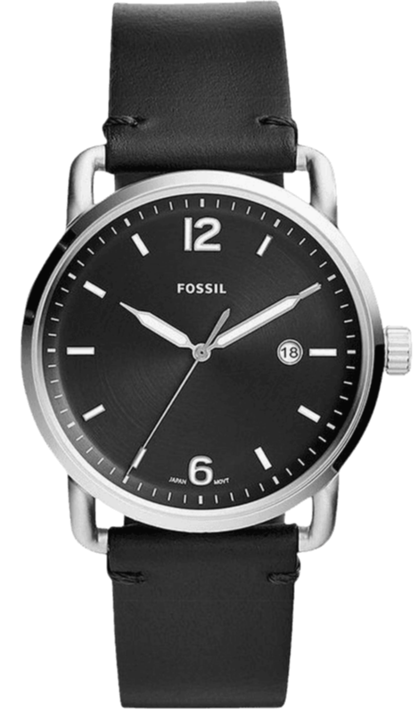 Fossil The Commuter Black Dial Black Leather Strap Watch for Men - FS5406 Authentic Buy Shop Now