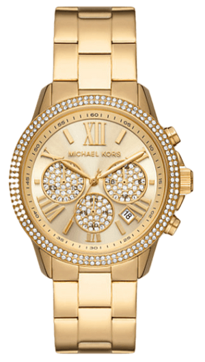 Michael Kors Bryn Pavé Quartz Gold Dial Gold Steel Strap Watch For Women - MK7199 Authentic Buy Shop Now
