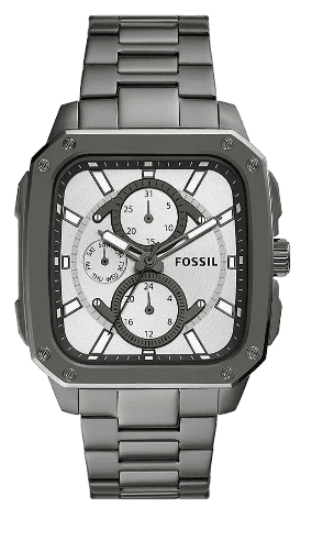 Fossil Inscription Multifunction Silver Dial Grey Steel Strap Watch for Men - BQ2657 Authentic Buy Shop Now