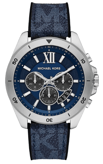 Michael Kors Brecken Chronograph Blue Dial Blue Rubber Strap Watch For Men - MK8923 Authentic Buy Shop Now
