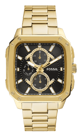 Fossil Inscription Multifunction Black Dial Gold Steel Strap Watch for Men - BQ2656 Authentic Buy Shop Now