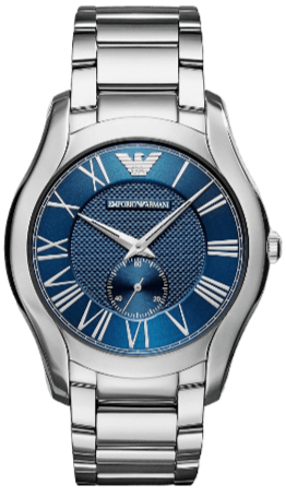 Emporio Armani Valente Quartz Blue Dial Silver Steel Strap Watch For Men - AR11085 Authentic Buy Shop Now