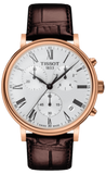 Tissot Carson Premium Chronograph Silver Dial Brown Leather Strap Watch For Men - T122.417.36.033.00 Authentic Buy Shop Now