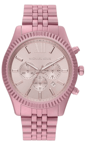 Michael Kors Lexington Chronograph Pink Dial Pink Steel Strap Watch for Women - MK8792 Authentic Buy Shop Now