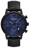 Emporio Armani Luigi Analog Blue Dial Black Leather Strap Watch For Men - AR11351 Authentic Buy Shop Now
