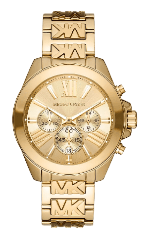 Michael Kors Wren Chronograph Gold Dial Gold Steel Strap Watch for Women - MK6952 Authentic Buy Shop Now